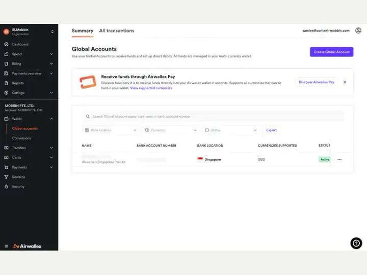 Airwallex interface reference