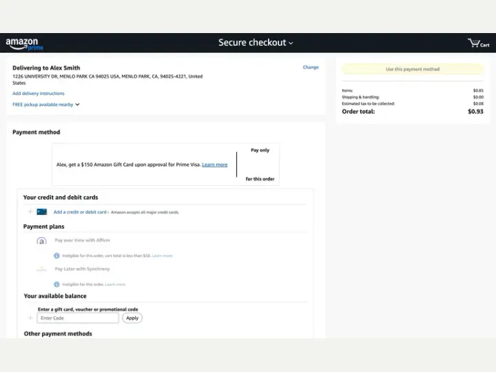 Amazon interface reference