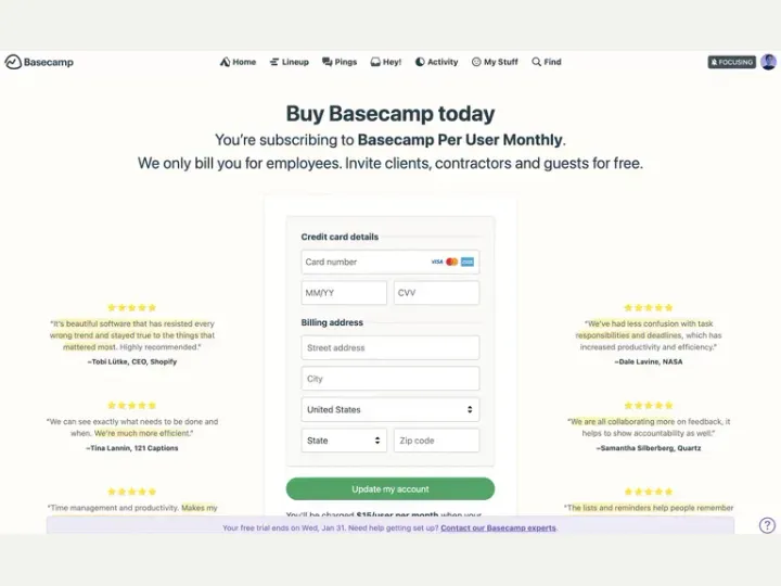Basecamp interface reference
