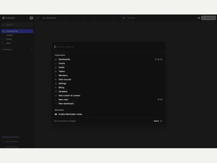 Basedash interface reference