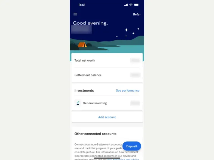 Betterment interface reference