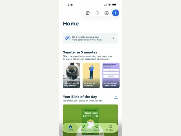 Blinkist interface reference