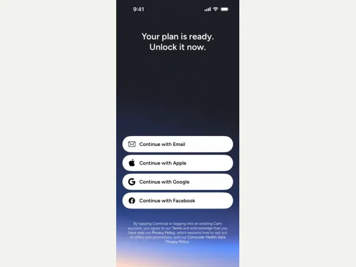 Calm Sleep interface reference