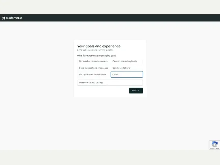 Customer.io interface reference