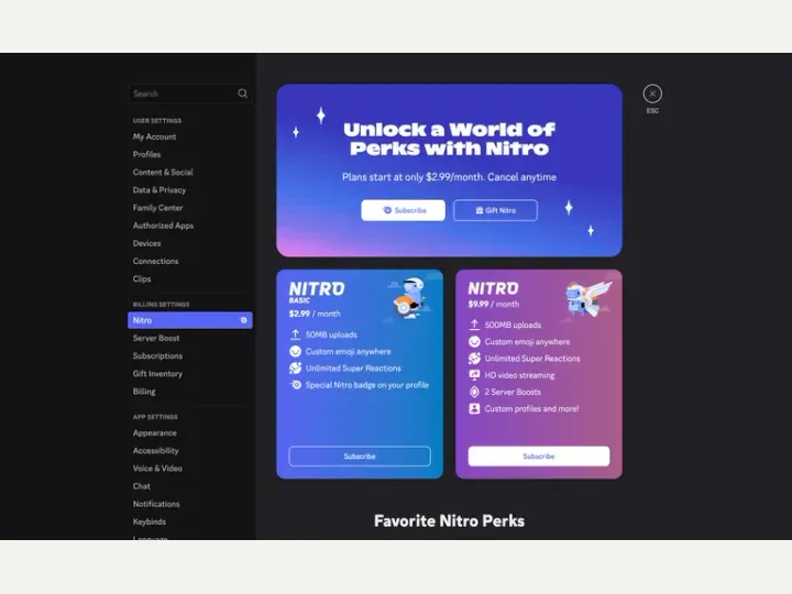 Discord interface reference