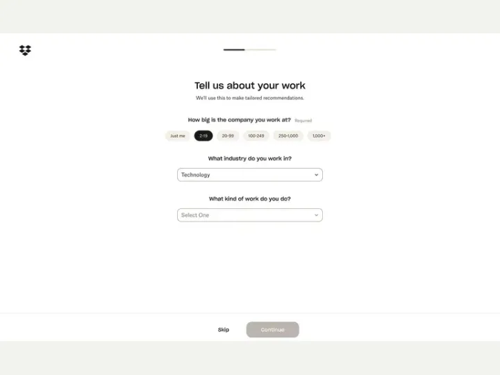 Dropbox interface reference