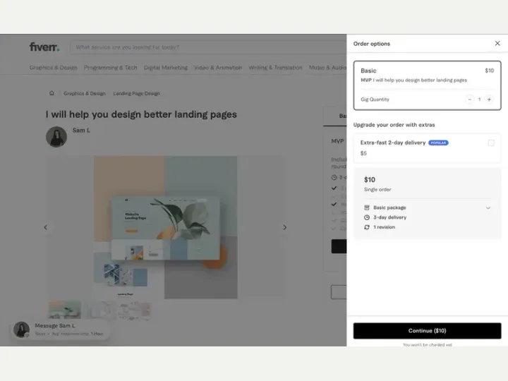 Fiverr interface reference