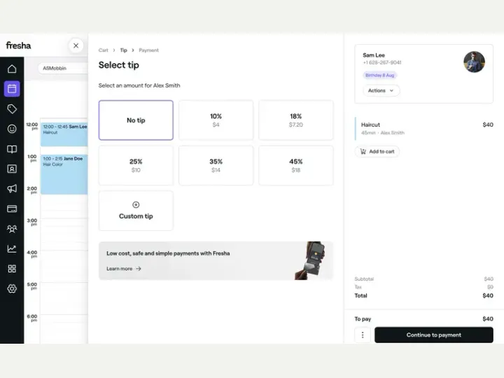 Fresha interface reference