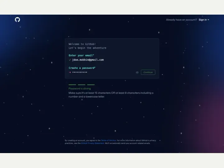 GitHub interface reference