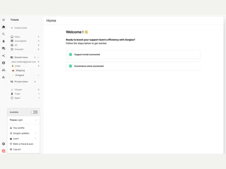 Gorgias interface reference