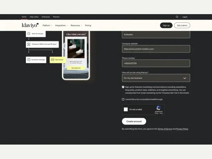 Klaviyo interface reference