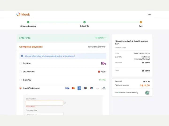 Klook interface reference