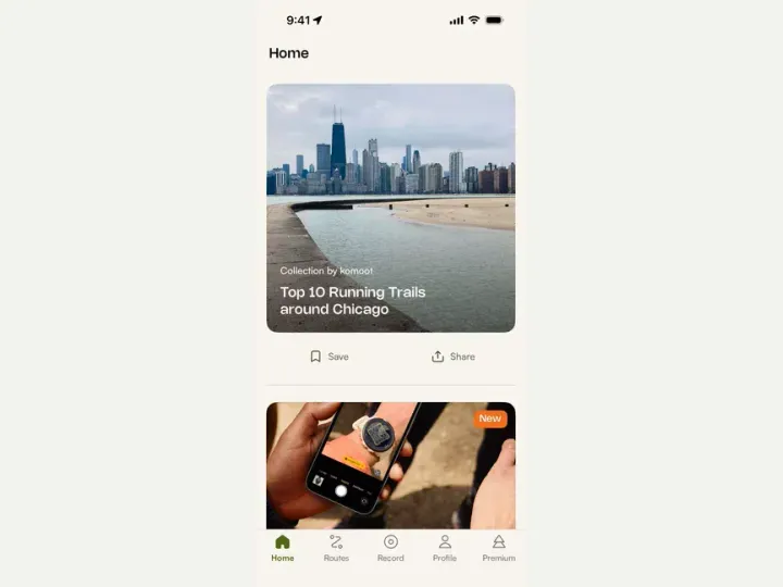 komoot interface reference
