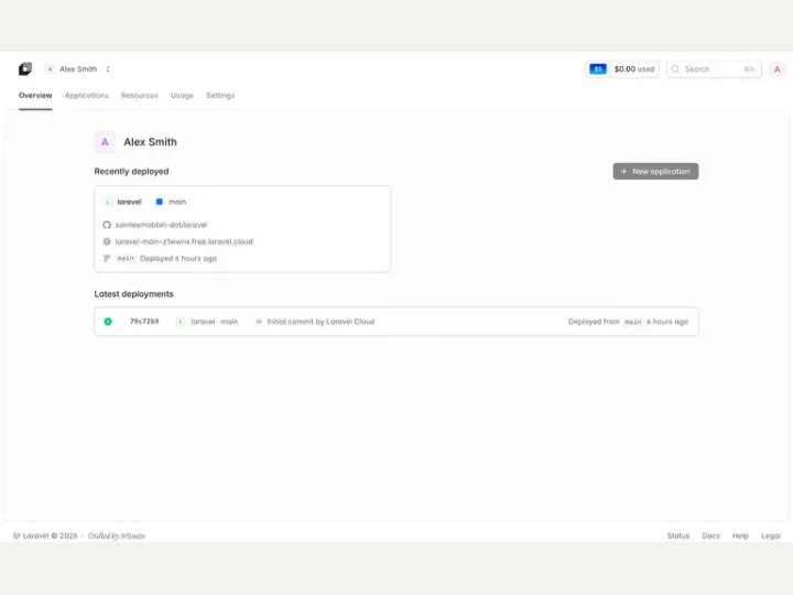 Laravel Cloud interface reference