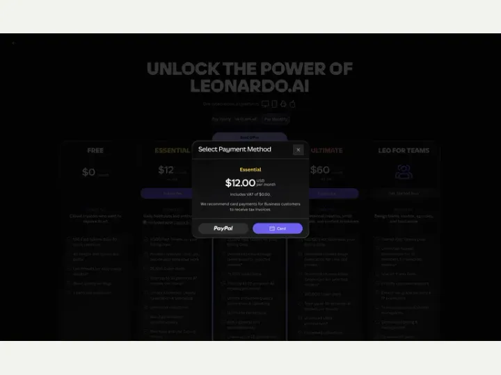 Leonardo AI interface reference