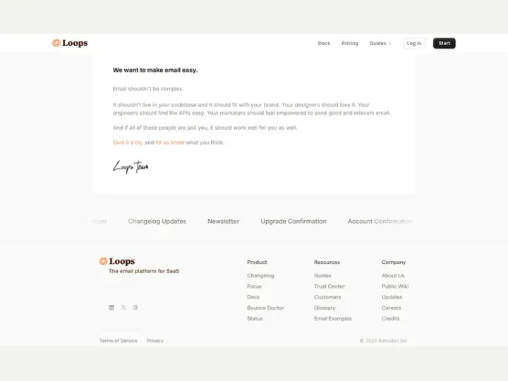 Loops interface reference