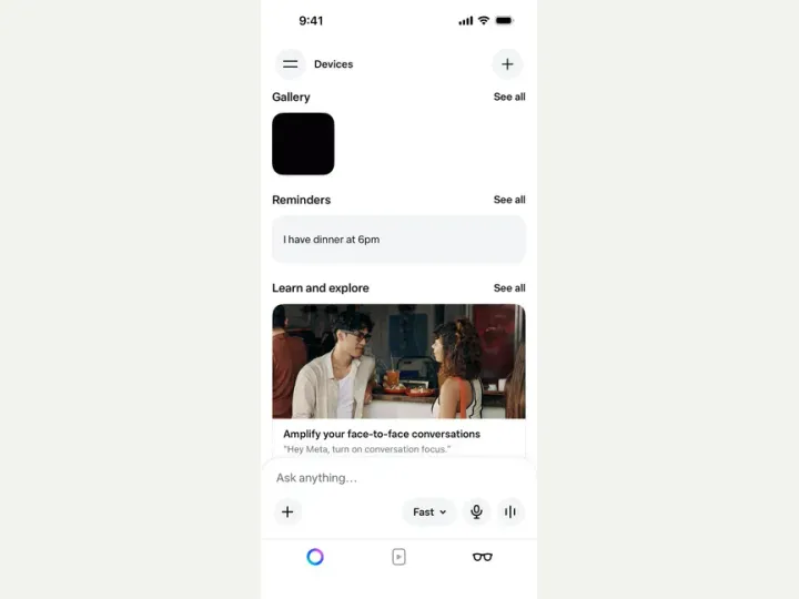 Meta AI interface reference