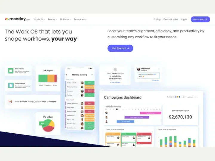 monday.com interface reference
