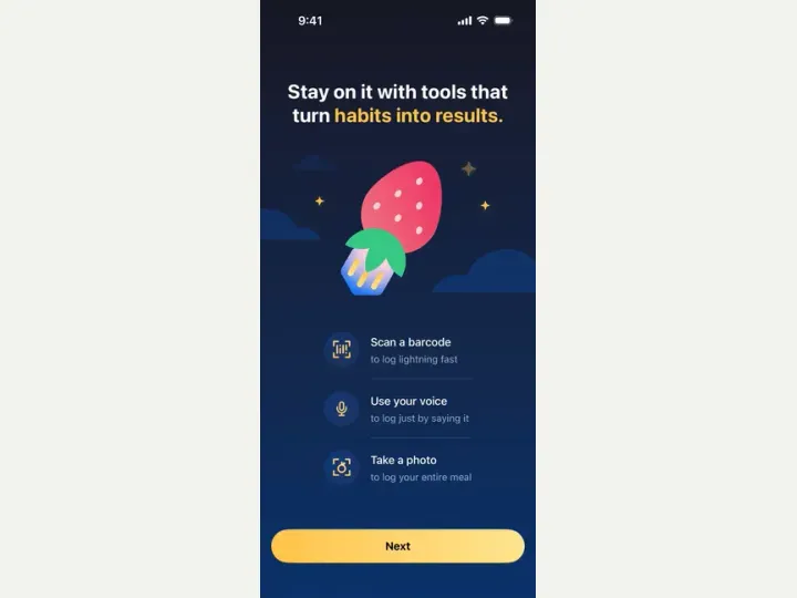 MyFitnessPal interface reference