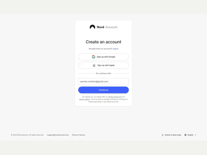 NordVPN interface reference