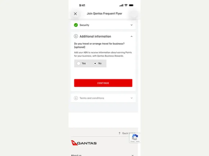 Qantas Airways interface reference