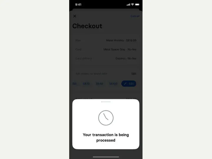 Revolut interface reference