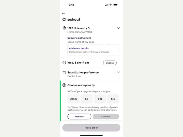 Shipt interface reference