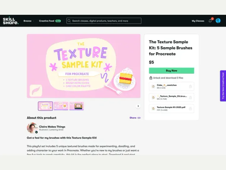 Skillshare interface reference