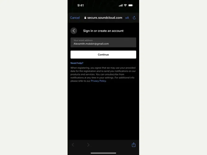 SoundCloud interface reference