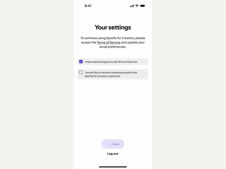 Spotify for Creators interface reference