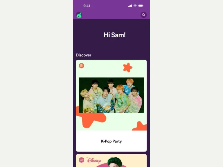 Spotify Kids interface reference