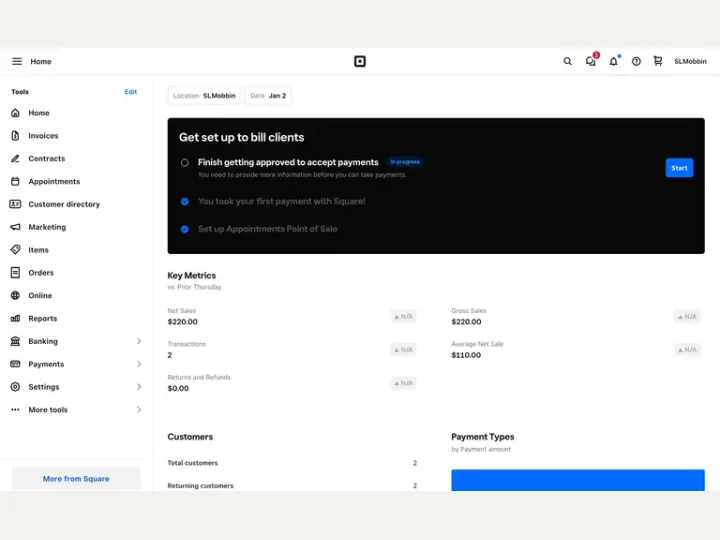 Square interface reference