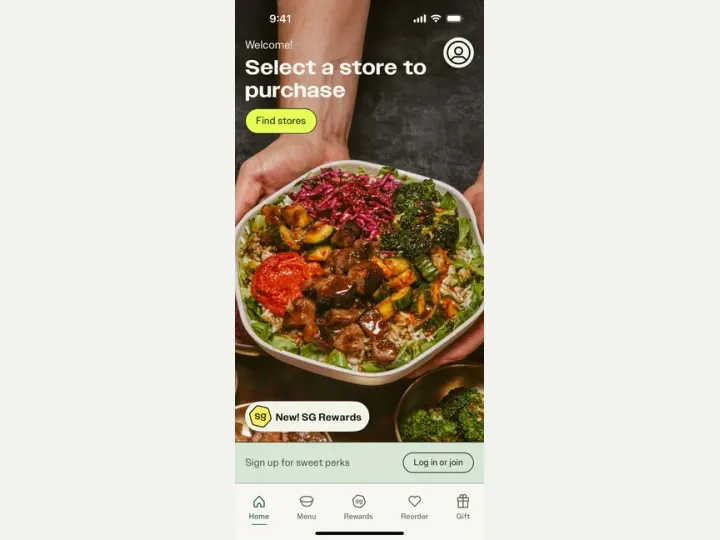 sweetgreen interface reference