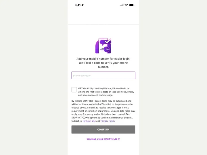 Taco Bell interface reference