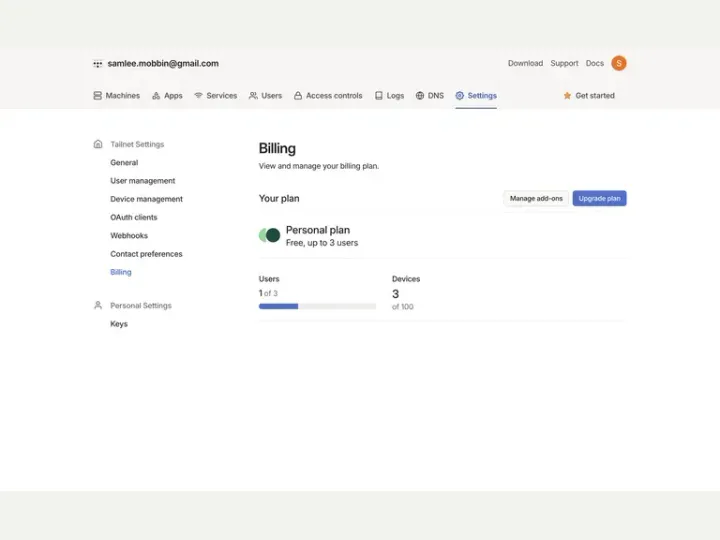 Tailscale interface reference