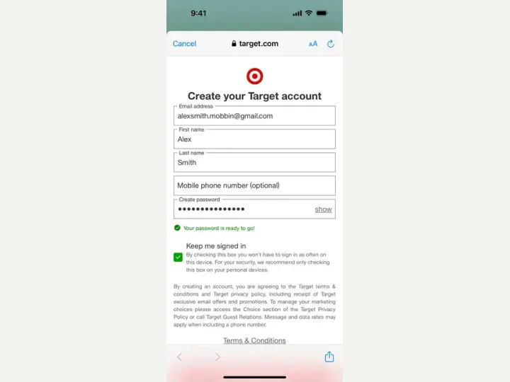Target interface reference