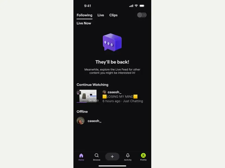 Twitch interface reference