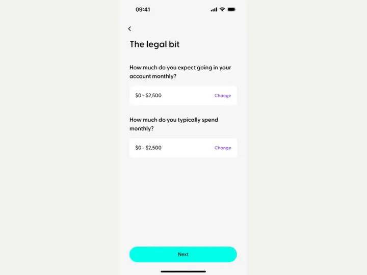 Ubank Money App interface reference