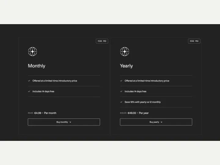 VanMoof interface reference