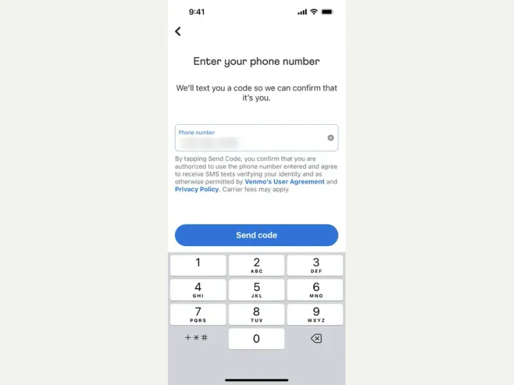 Venmo interface reference
