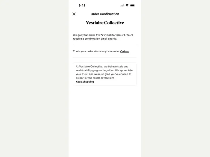 Vestiaire Collective interface reference
