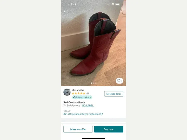 Vinted interface reference
