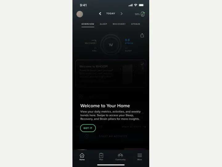 WHOOP interface reference